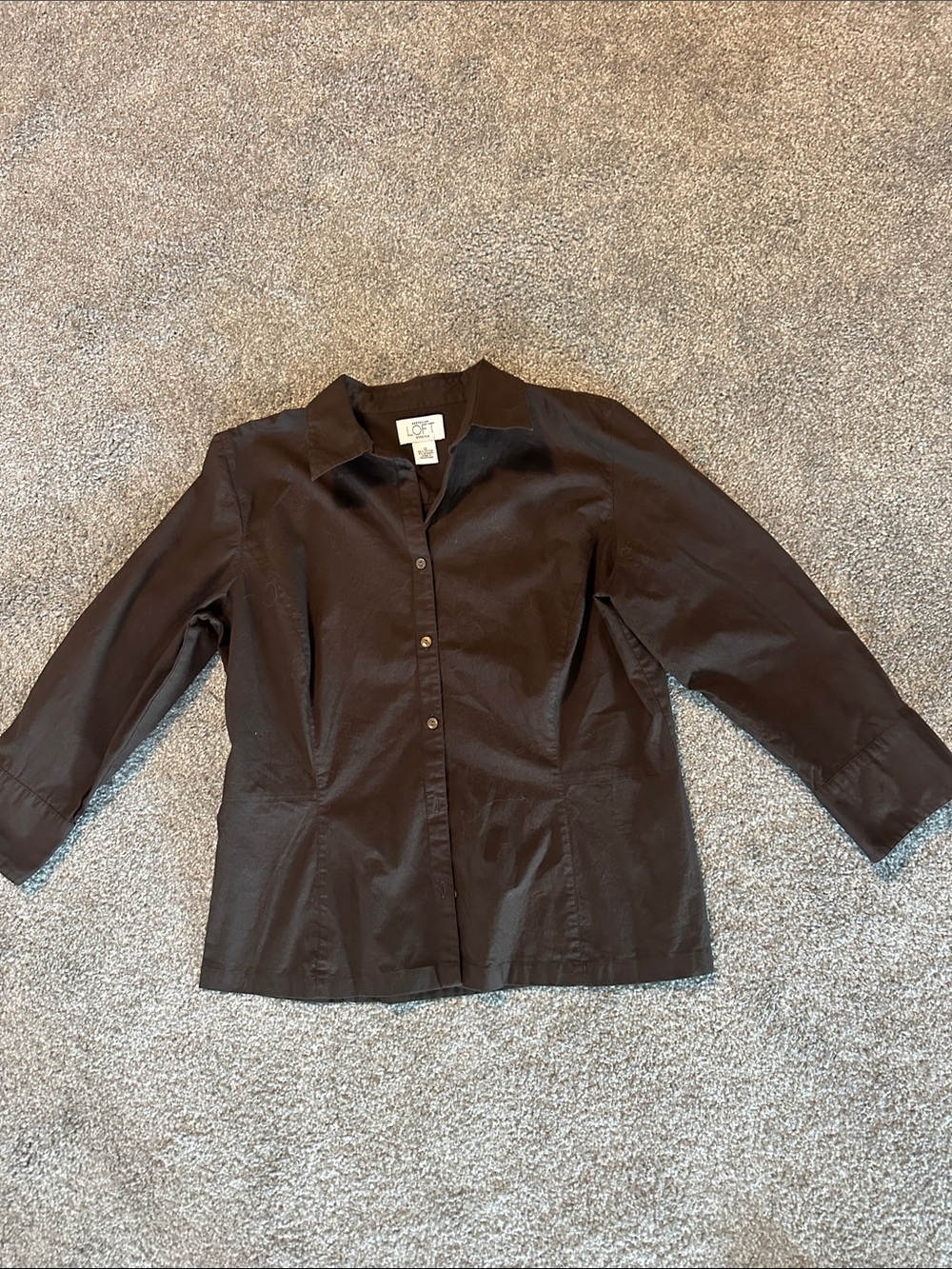 LOFT Brown Button-Front Women's Blouse